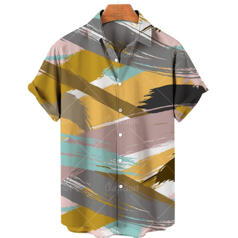 2024 3d Graffiti Oil Painting Printed Shirt Men Fashion Streetwear Hawaiian Beach Casual Lapel Plus Size 2024 - Image 17