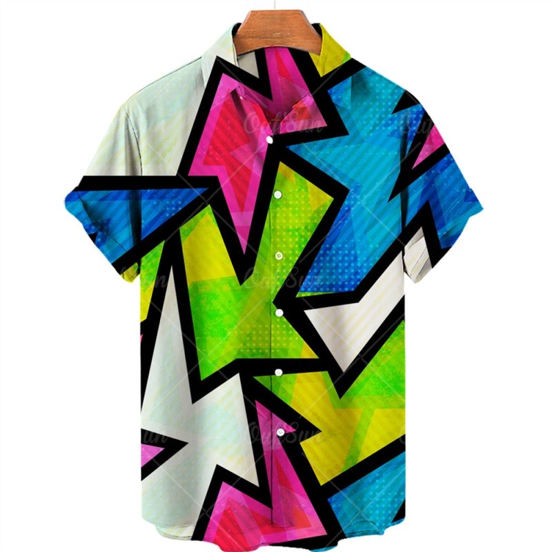 2024 3d Graffiti Oil Painting Printed Shirt Men Fashion Streetwear Hawaiian Beach Casual Lapel Plus Size 2024 - Image 19