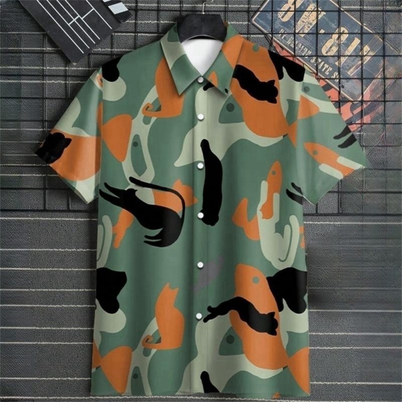 3D Printed Geometry Men's Shirts Color Block Graphics Fashion Button Short Sleeve Lapel Hawaiian Blouse shirts for men Summer - Image 5