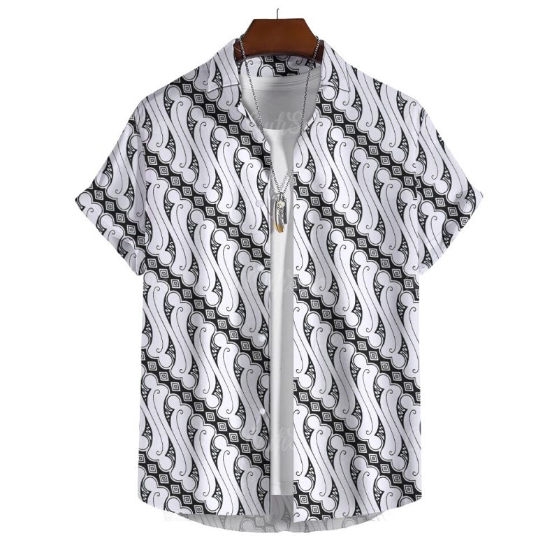 Muslim Retro Ethnic Totem Print Summer Fashion Men's Short Sleeve Shirt Casual Family Wear Lapel Oversized Men's Shirt Top S-5XL - Image 5