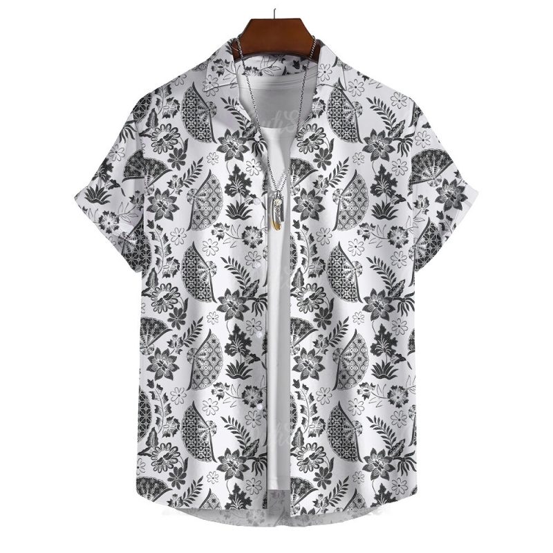 Muslim Retro Ethnic Totem Print Summer Fashion Men's Short Sleeve Shirt Casual Family Wear Lapel Oversized Men's Shirt Top S-5XL - Image 6