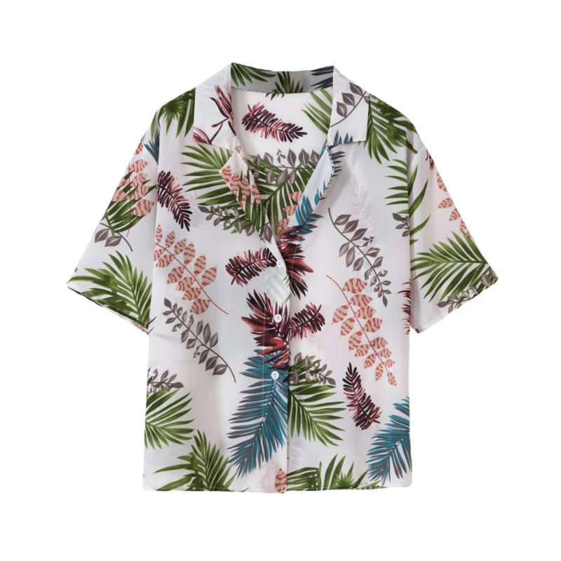 Men Street Fashion Summer Daily Shirt Hawaiian Cartoon Print Casual Loose Shirts Short Sleeve Beach Loose Tops - Image 4