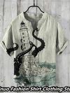 Summer European and American popular men's shirts, retro linen, casual vacation, home shopping, men's polo lining, 15 XS-5XL