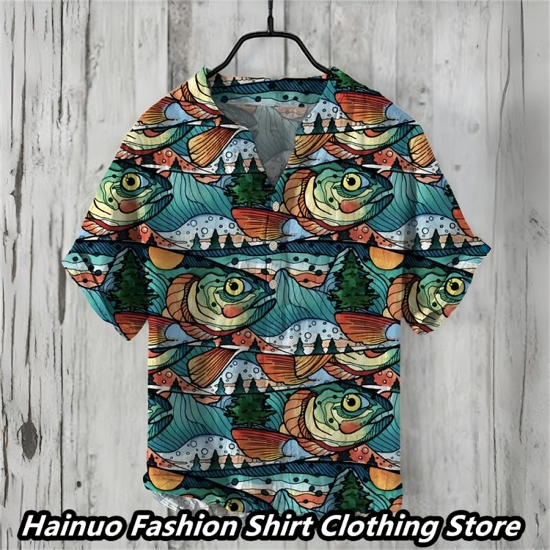 Summer European and American popular men's shirts, retro linen, casual vacation, home shopping, men's polo lining, 15 XS-5XL - Image 5