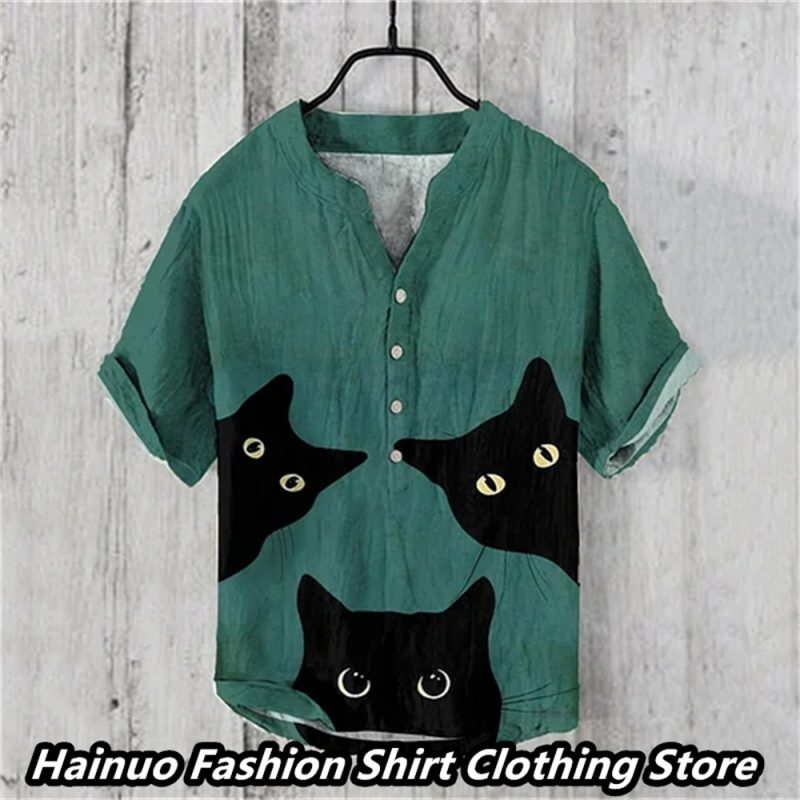 Summer European and American popular men's shirts, retro linen, casual vacation, home shopping, men's polo lining, 15 XS-5XL - Image 8