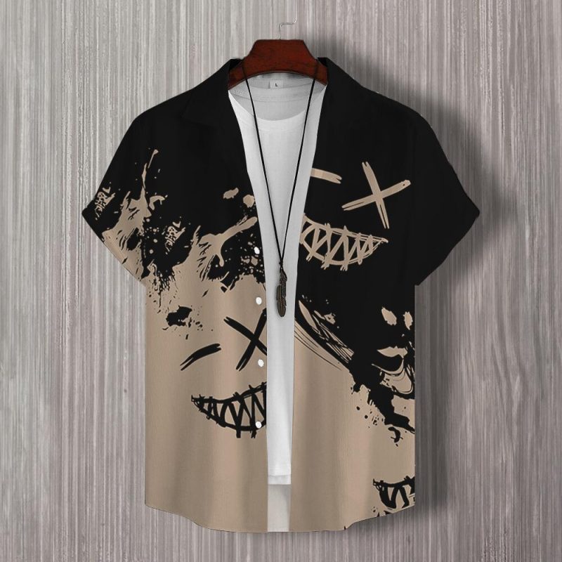 3d Patchwork Print Short Sleeve Shirt Simple Fashion Men's Shirt Daily Casual Man Clothes Oversized Hawaiian Shirts For Men 2024 - Image 3