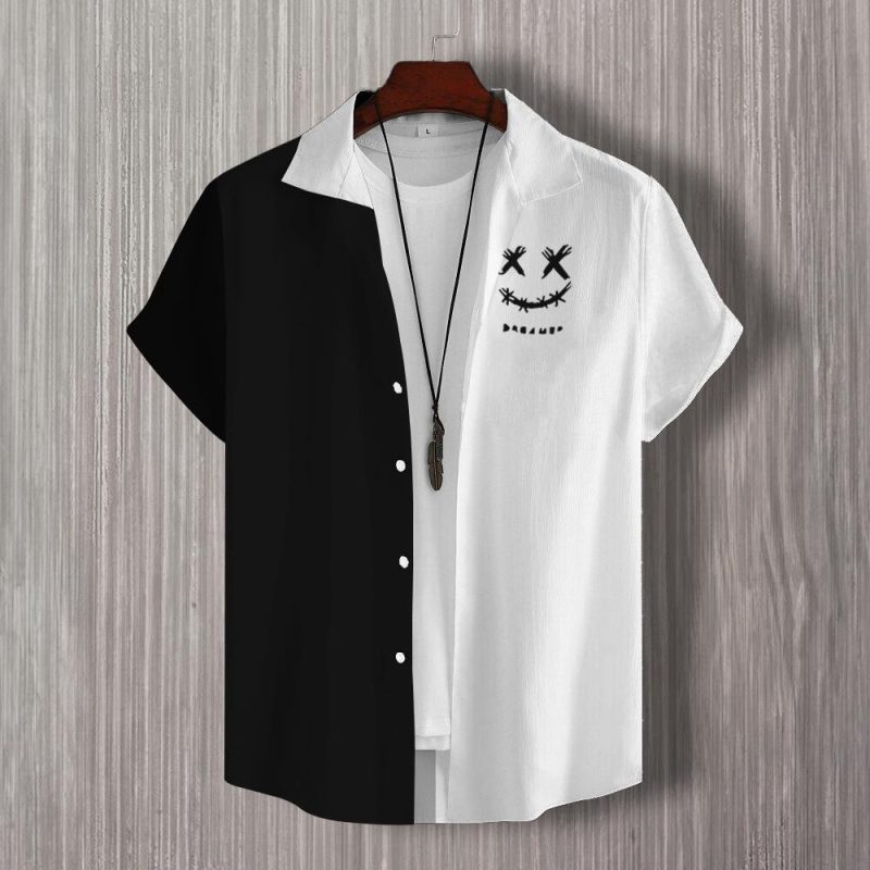 3d Patchwork Print Short Sleeve Shirt Simple Fashion Men's Shirt Daily Casual Man Clothes Oversized Hawaiian Shirts For Men 2024 - Image 5