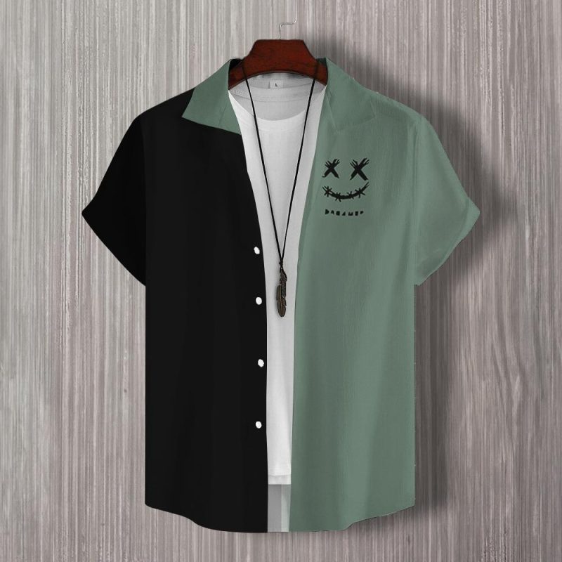 3d Patchwork Print Short Sleeve Shirt Simple Fashion Men's Shirt Daily Casual Man Clothes Oversized Hawaiian Shirts For Men 2024 - Image 7