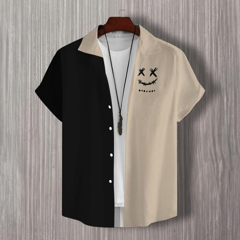 3d Patchwork Print Short Sleeve Shirt Simple Fashion Men's Shirt Daily Casual Man Clothes Oversized Hawaiian Shirts For Men 2024 - Image 8