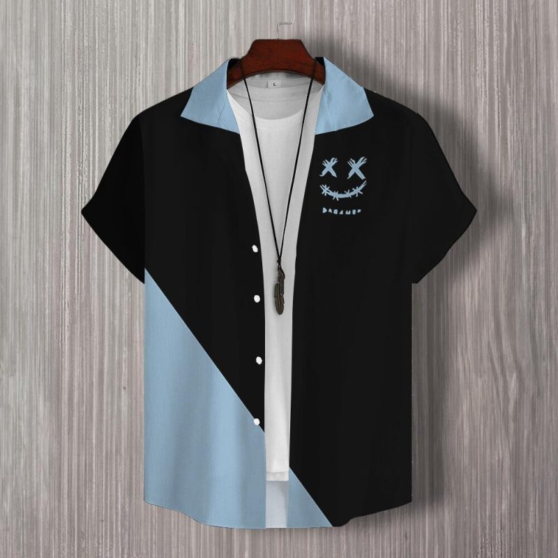 3d Patchwork Print Short Sleeve Shirt Simple Fashion Men's Shirt Daily Casual Man Clothes Oversized Hawaiian Shirts For Men 2024 - Image 12