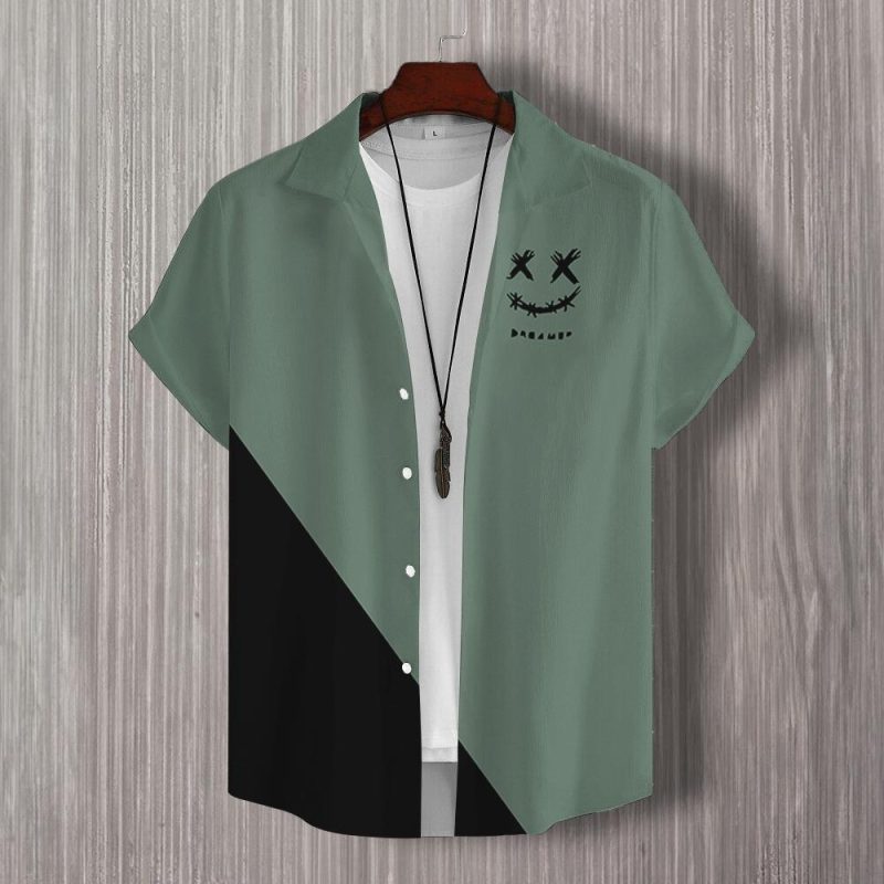 3d Patchwork Print Short Sleeve Shirt Simple Fashion Men's Shirt Daily Casual Man Clothes Oversized Hawaiian Shirts For Men 2024 - Image 13