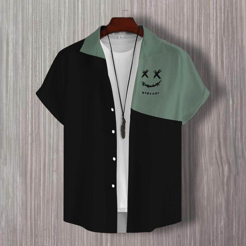 3d Patchwork Print Short Sleeve Shirt Simple Fashion Men's Shirt Daily Casual Man Clothes Oversized Hawaiian Shirts For Men 2024 - Image 14