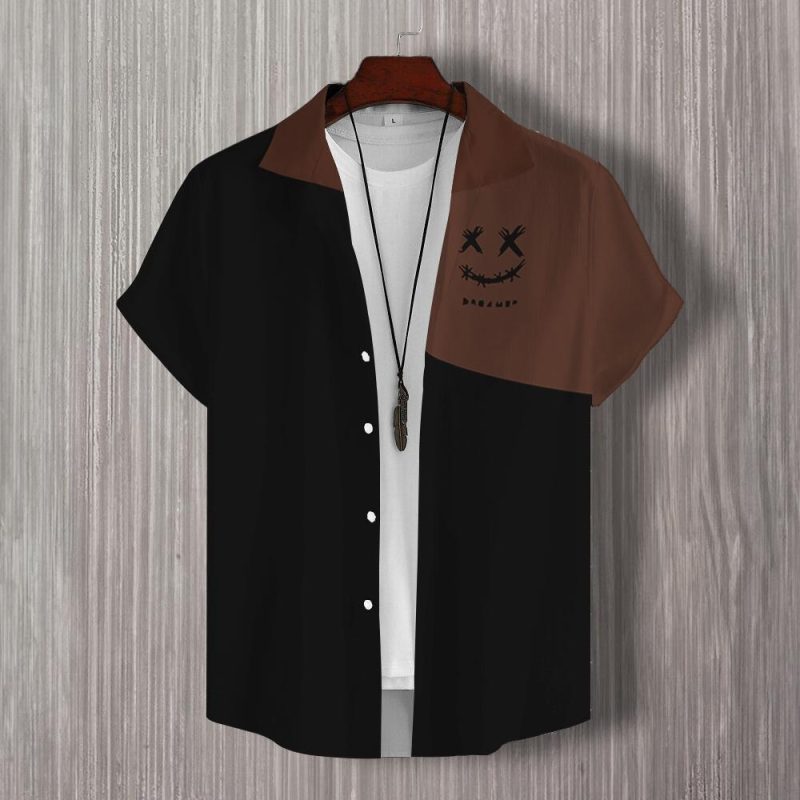 3d Patchwork Print Short Sleeve Shirt Simple Fashion Men's Shirt Daily Casual Man Clothes Oversized Hawaiian Shirts For Men 2024 - Image 15