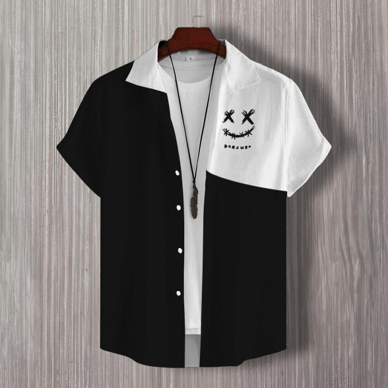 3d Patchwork Print Short Sleeve Shirt Simple Fashion Men's Shirt Daily Casual Man Clothes Oversized Hawaiian Shirts For Men 2024 - Image 16