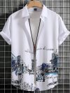 Simple Men's Shirts 3d Patchwork Printing High-Quality Men's Clothing Short Sleeve Beach Party Hawaiian Shirts
