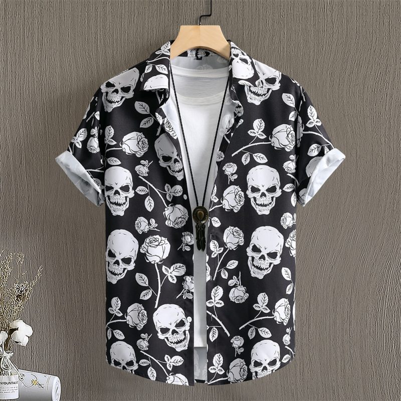 Simple Men's Shirts 3d Patchwork Printing High-Quality Men's Clothing Short Sleeve Beach Party Hawaiian Shirts - Image 3
