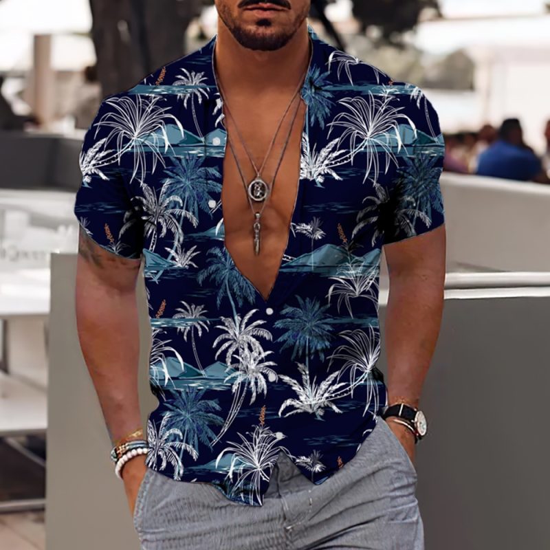 2024 Coconut Tree Shirts For Men 3d Printed Men's Hawaiian Shirt Beach 5xl Short Sleeve Fashion Tops Tee Shirt Man Blouse Camisa - Image 6