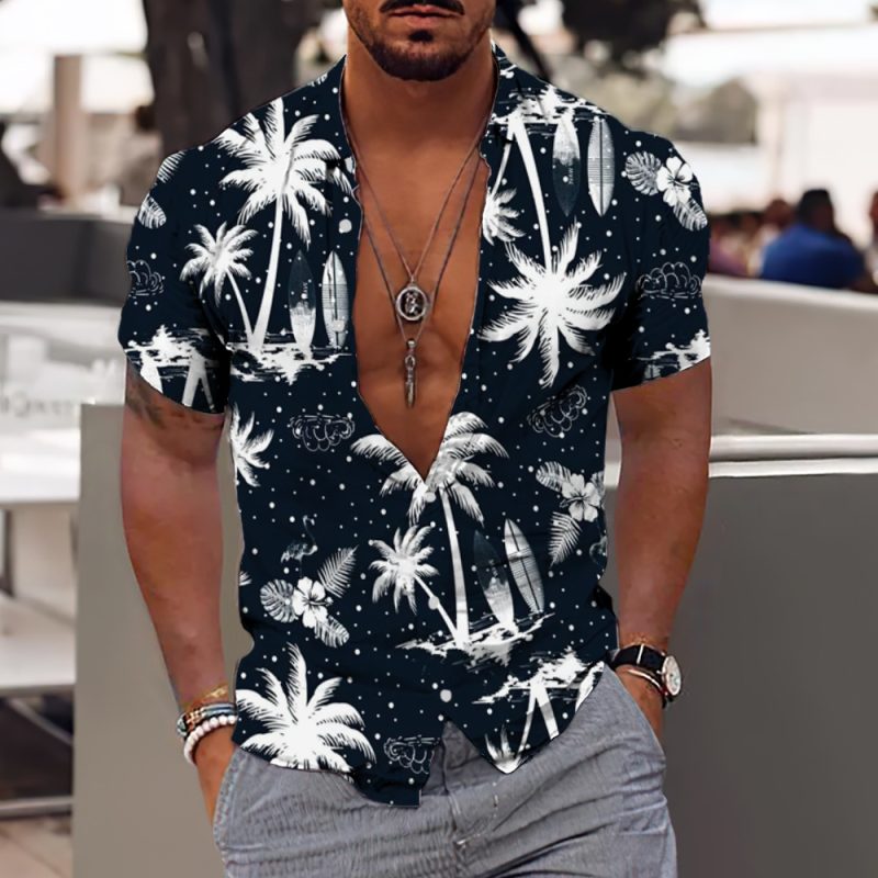 2024 Coconut Tree Shirts For Men 3d Printed Men's Hawaiian Shirt Beach 5xl Short Sleeve Fashion Tops Tee Shirt Man Blouse Camisa - Image 11