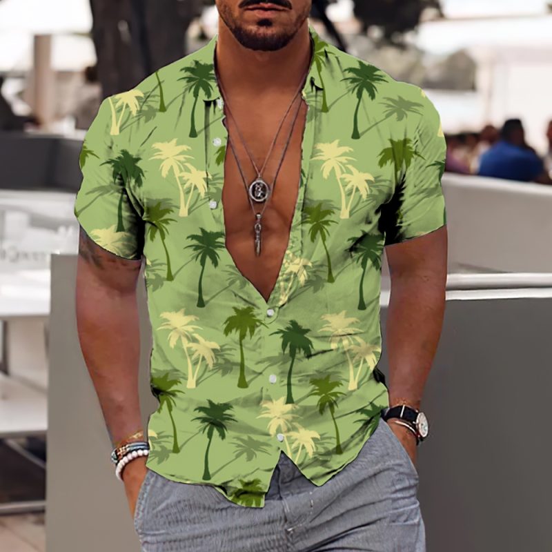 2024 Coconut Tree Shirts For Men 3d Printed Men's Hawaiian Shirt Beach 5xl Short Sleeve Fashion Tops Tee Shirt Man Blouse Camisa - Image 17