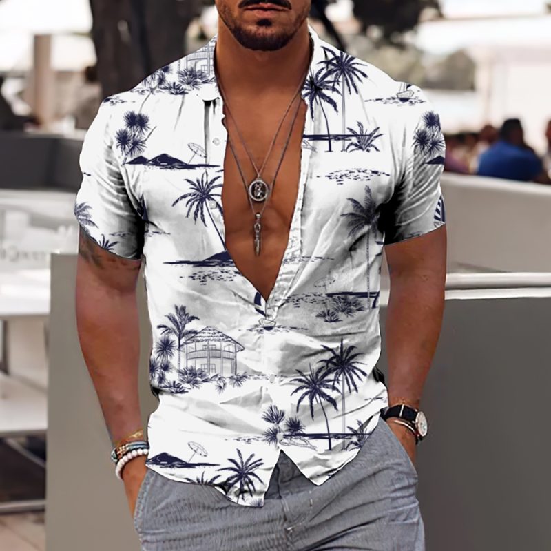 2024 Coconut Tree Shirts For Men 3d Printed Men's Hawaiian Shirt Beach 5xl Short Sleeve Fashion Tops Tee Shirt Man Blouse Camisa - Image 20