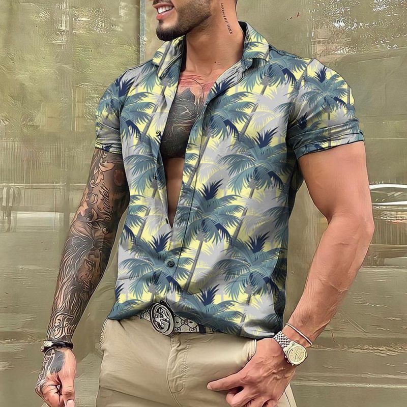 2024 Coconut Tree Shirts For Men 3d Printed Men's Hawaiian Shirt Beach 5xl Short Sleeve Fashion Tops Tee Shirt Man Blouse Camisa - Image 23