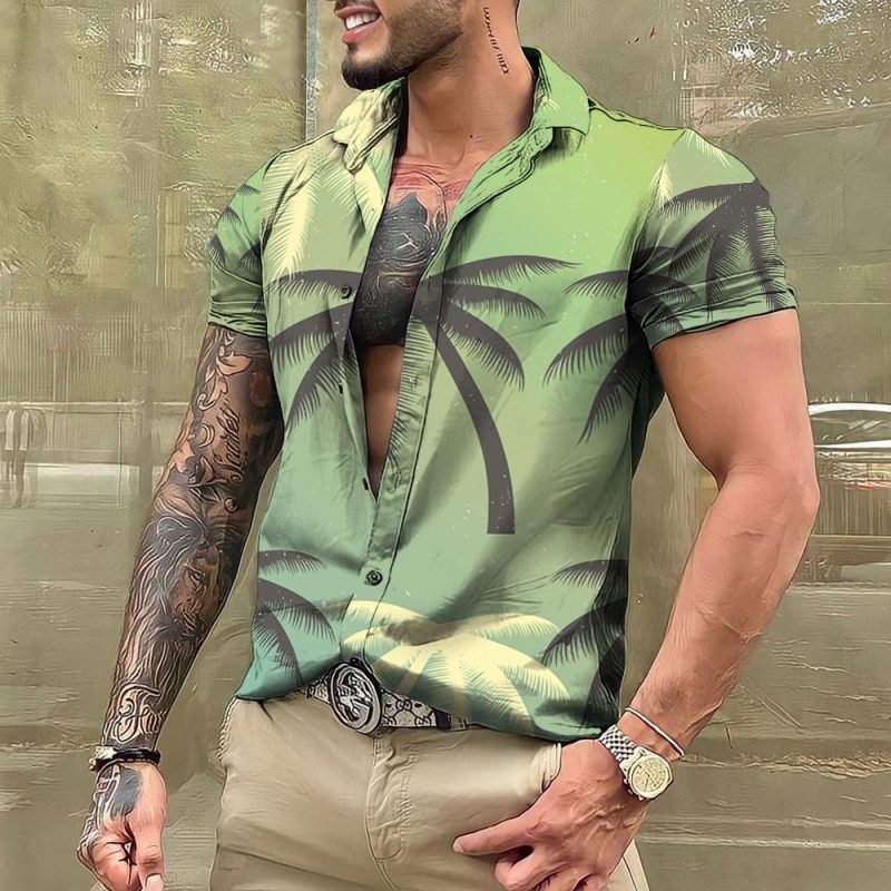 2024 Coconut Tree Shirts For Men 3d Printed Men's Hawaiian Shirt Beach 5xl Short Sleeve Fashion Tops Tee Shirt Man Blouse Camisa - Image 24
