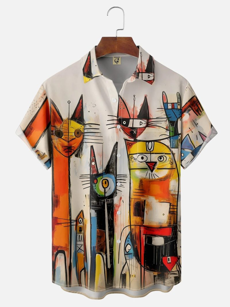 Abstract Cartoon Animal Men's Shirt 3D Print Quick Dry Short-sleeved Tops Summer Casual Men's Clothes Street fashion Shirts - Image 3