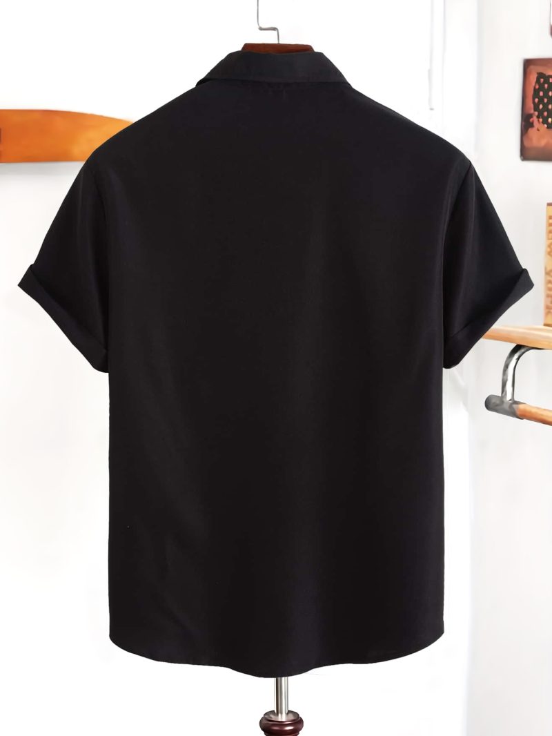 Men's short-sleeved shirt Muscle men's fitness shirt summer men's sports elastic breathable Slim show muscle short-sleeved shirt - Image 4