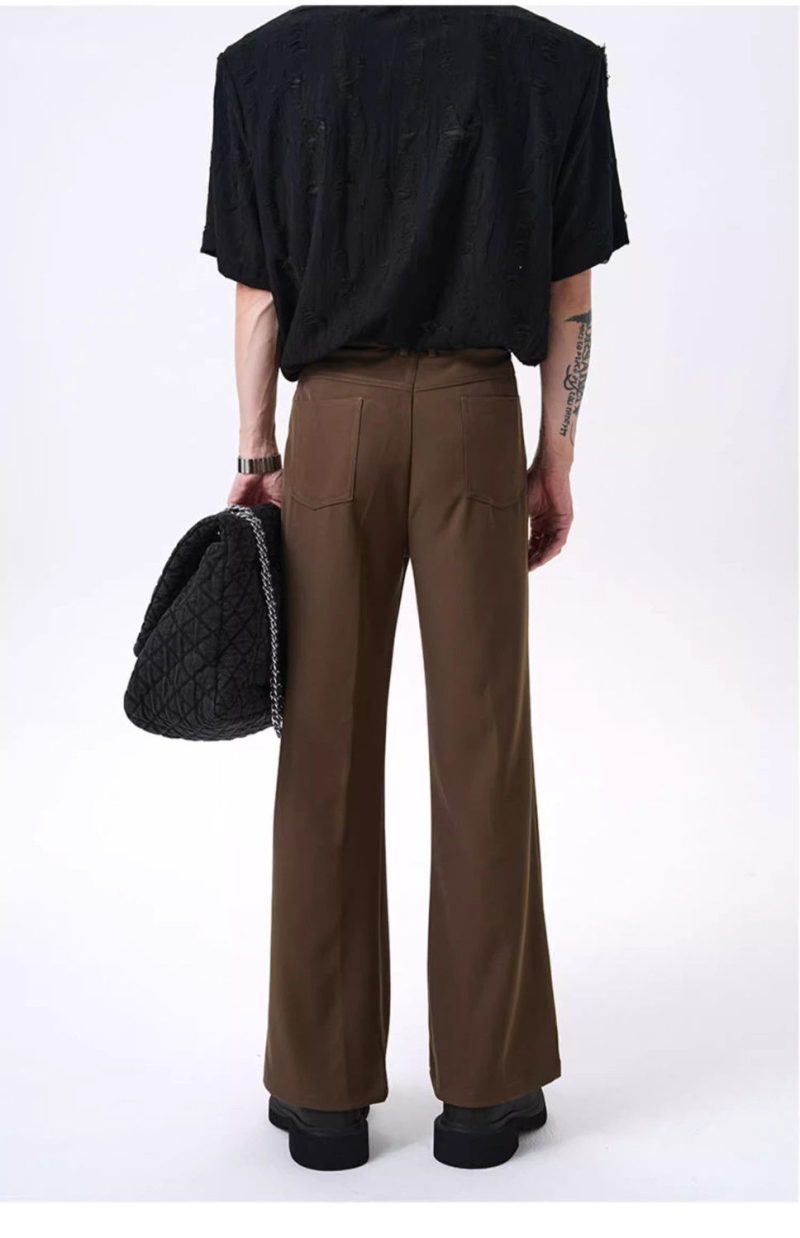 Flared Trousers for Men High Waist Black Man Bell Mouth Suits Pants Vintage Fabric New in Luxury Slacks Spring Clothes Quality - Image 6