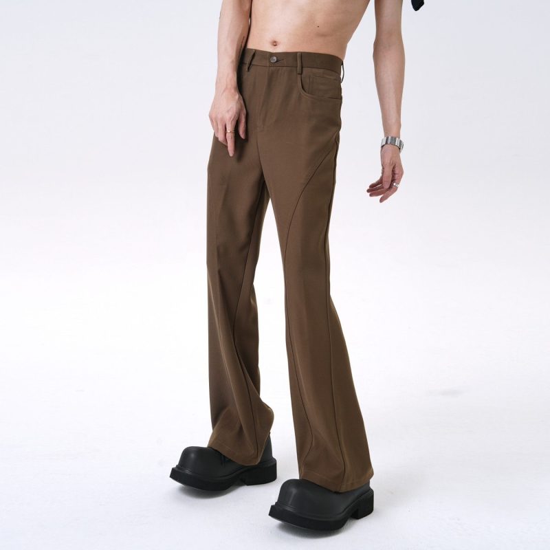 Flared Trousers for Men High Waist Black Man Bell Mouth Suits Pants Vintage Fabric New in Luxury Slacks Spring Clothes Quality - Image 7