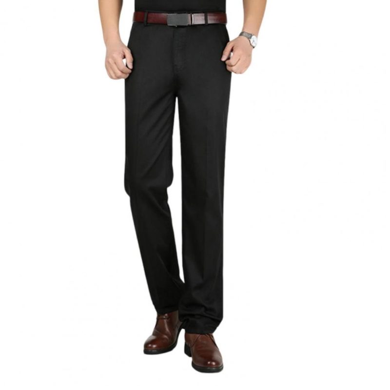 Formal Middle-aged Men Trousers Solid Color High Waist Spring Summer Stretchy Full Length Pants for Business Office Work Daily - Image 8