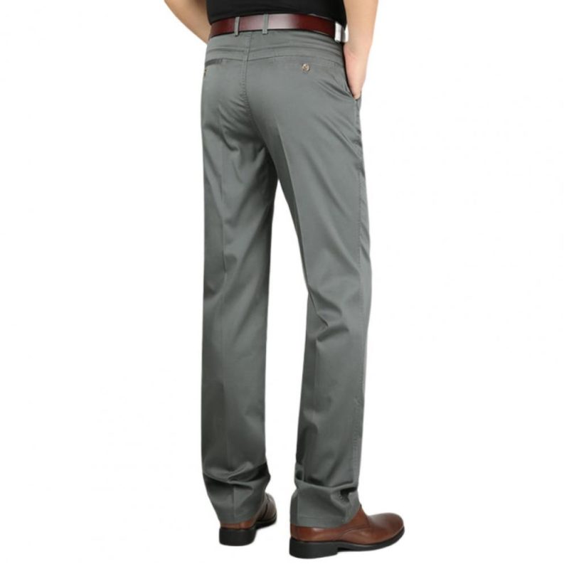 Formal Middle-aged Men Trousers Solid Color High Waist Spring Summer Stretchy Full Length Pants for Business Office Work Daily - Image 9