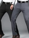 29-42 Men's Summer Thin Fashion Business Casual Suit Pants Long Pants Men's Elastic Straight Sleeve Formal Pants Plus Size 28-40