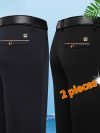 Stylish Black Dress Pants for Men Comfortable Casual Trousers Four-Season Korean Business Suit Pants Male Stretch Slim-Fit Pants