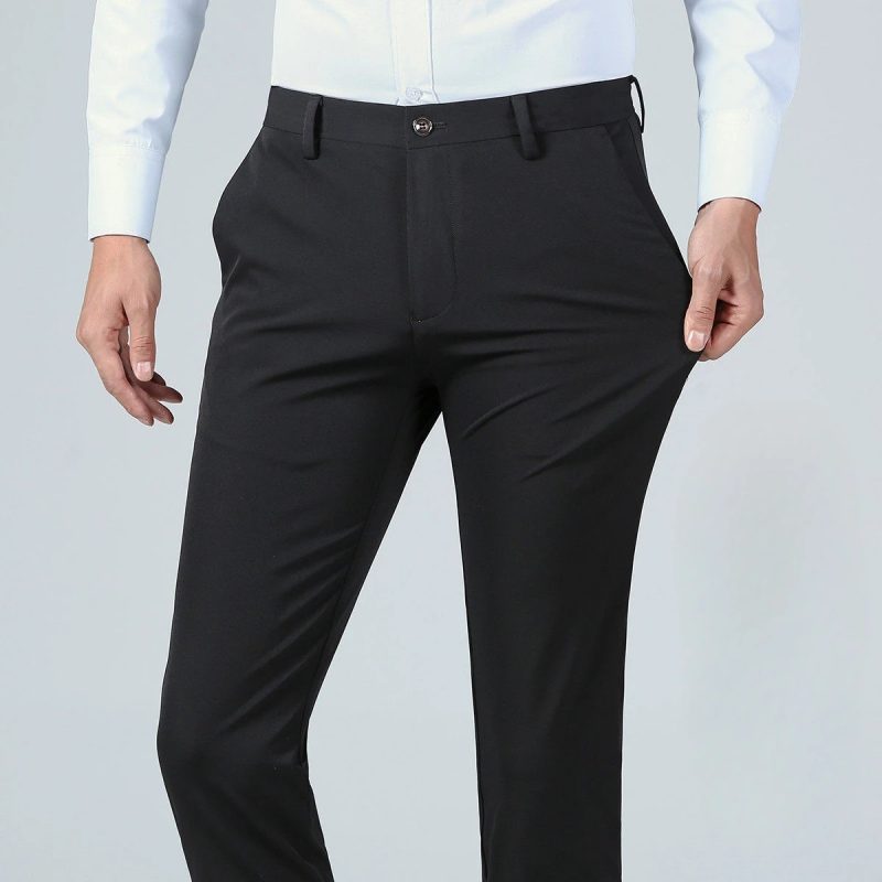 Stylish Black Dress Pants for Men Comfortable Casual Trousers Four-Season Korean Business Suit Pants Male Stretch Slim-Fit Pants - Image 3