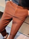 Men's Trendy High-end Feelslimming Plaid Suit Pants Casual Business Straight-leg Pants For Summer Lightweight Breathable