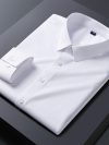 Bamboo Fiber Anti-Wrinkle Mens Shirts Long Sleeve Dress Shirts For Slim Fit Camisa Social Business Blouse White Shirt S-7XL 8XL