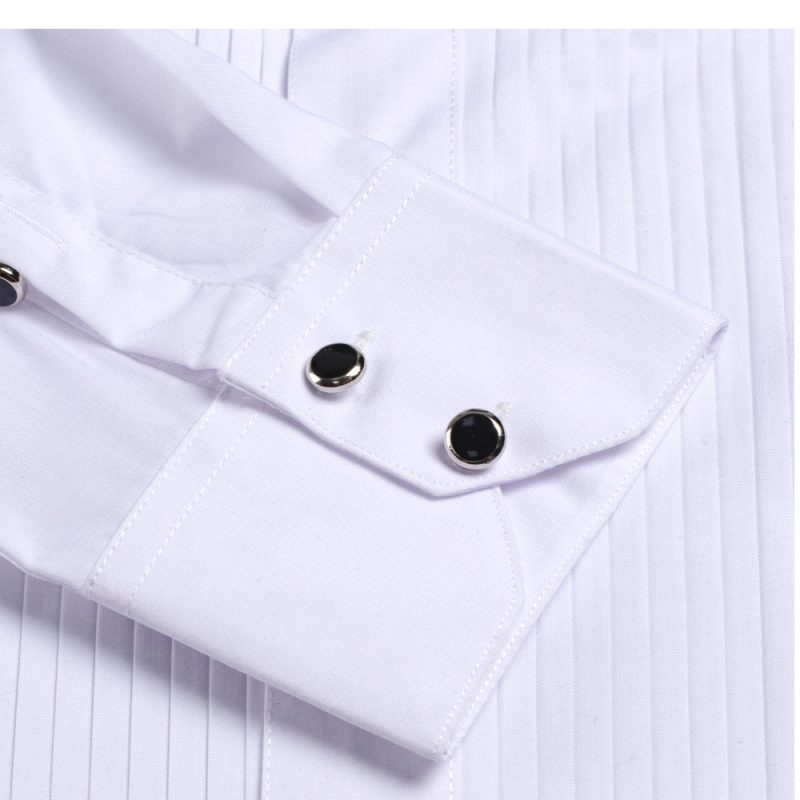 2023 DR DARO UOMO Mens shirts white tuxedo shirt party wedding shirt 883-white - Image 6