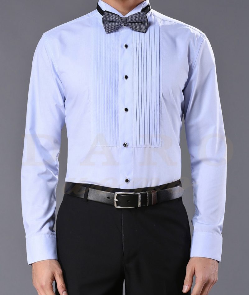 2023 DR DARO UOMO Mens shirts white tuxedo shirt party wedding shirt 883-white - Image 9