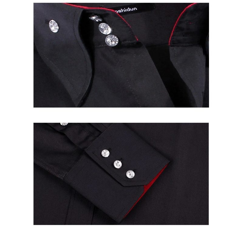 Dress Shirt for Men Button-down Collared Formal Business Long Sleeve Casual Korean Fashion Slim Fit Male Designer Shirts White - Image 6