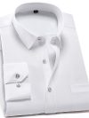 Anti-Wrinkle Men Shirts Long Sleeve Dress Shirts For Men Slim Fit Camisa Social Business Blouse White Pocket Office Shirt S-4XL