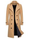 Unisex Long Wool Coat Trend Fashion Double-Breasted Elegant Windbreaker Woolen Jackets Autumn Daily Classic All-Match Slim Coat