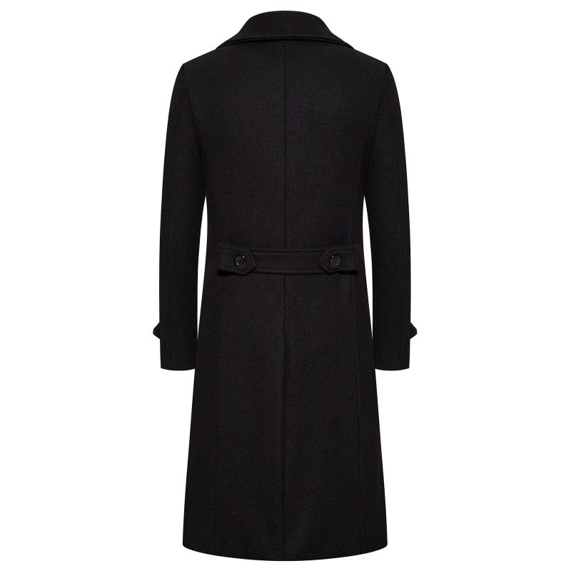 Unisex Long Wool Coat Trend Fashion Double-Breasted Elegant Windbreaker Woolen Jackets Autumn Daily Classic All-Match Slim Coat - Image 5