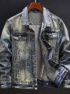 Korea Denim Jackets Man Vintage Button Cowboy Coat for Men of Fabric Korean Popular Clothes Worn In Lowest Price New Trendy Low