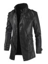 New High Quality Jacket Men's Street Windbreaker Coat Men Leather Clothing Thick Jacket Fleece Men Casual Jacket PU