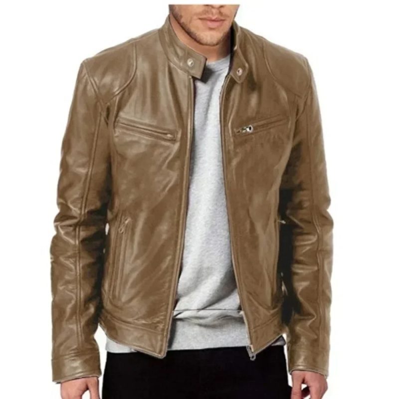 2025 Leather Motorcycle Jacket Men Stand Collar Casual Slim Short-Coat PU Jacket Autumn Winter Windproof Leather Coat Blazer Men - Image 4