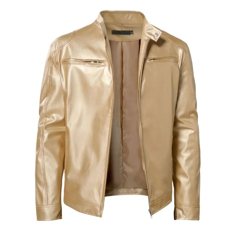 2025 Leather Motorcycle Jacket Men Stand Collar Casual Slim Short-Coat PU Jacket Autumn Winter Windproof Leather Coat Blazer Men - Image 11