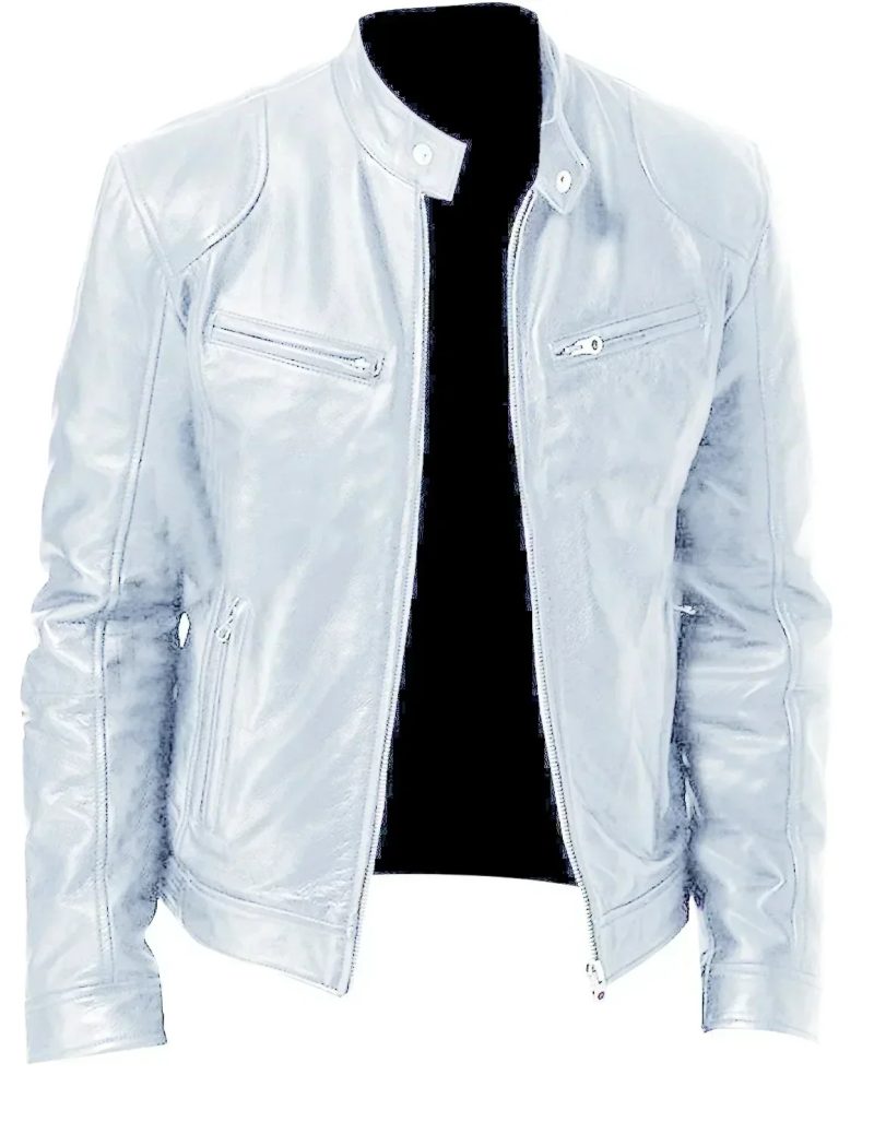 2025 Leather Motorcycle Jacket Men Stand Collar Casual Slim Short-Coat PU Jacket Autumn Winter Windproof Leather Coat Blazer Men - Image 15
