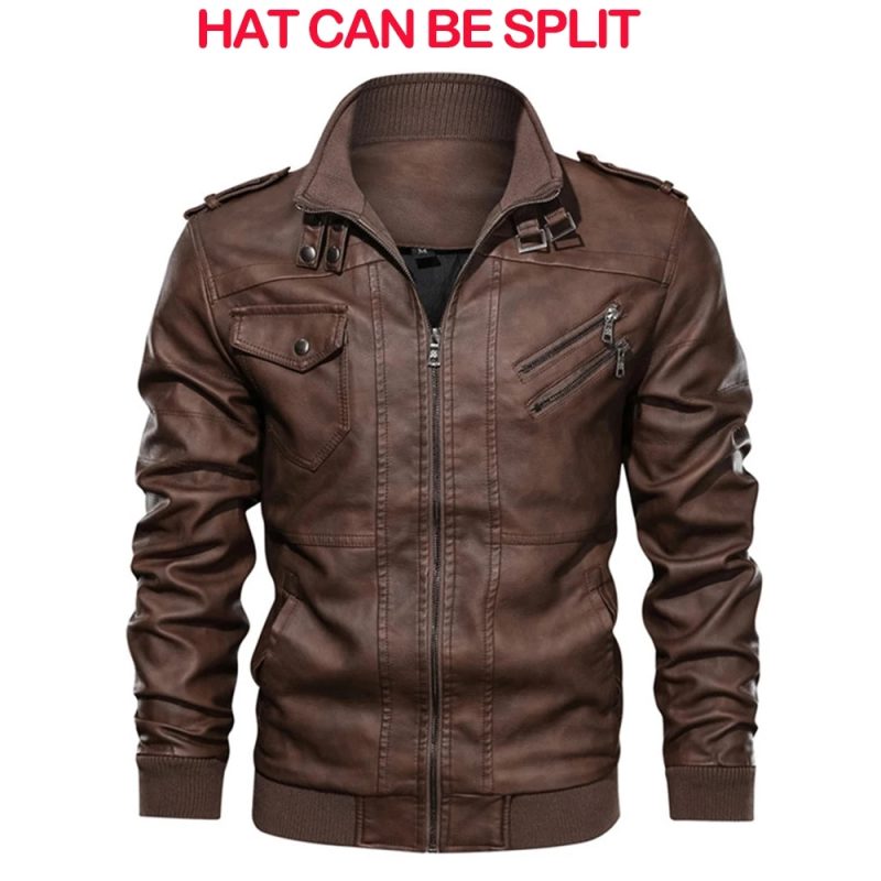 Autumn New Men's Leather Jackets Trendy Casual Motorcycle PU Jacket Streetwear Solid Color Windproof Biker Leather Coats - Image 2