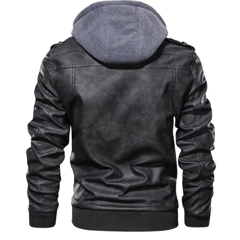 Autumn New Men's Leather Jackets Trendy Casual Motorcycle PU Jacket Streetwear Solid Color Windproof Biker Leather Coats - Image 4